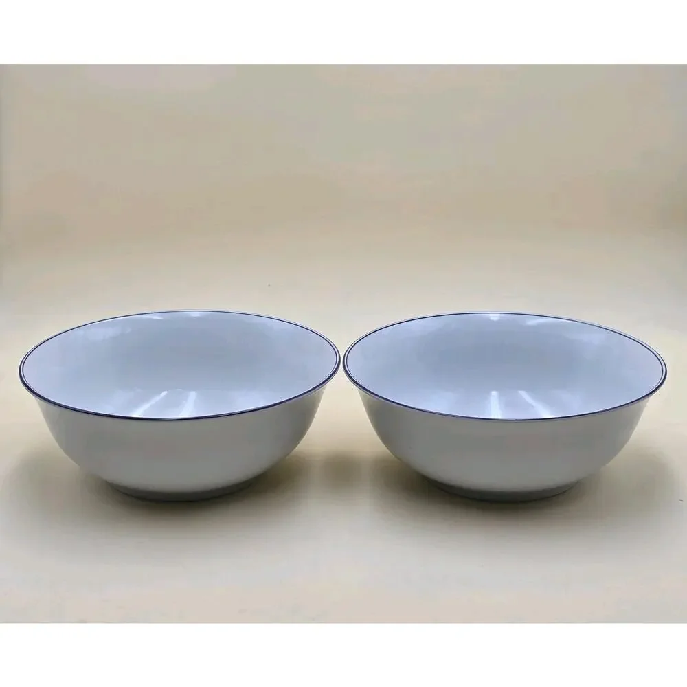 Alfoldi Porcelan Serving Bowl Set of 2 Blue Rim 10